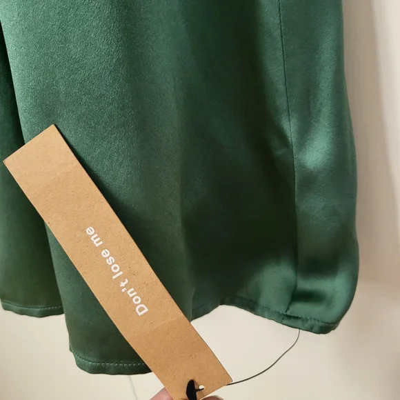 Reformation Catalina Silk Long Sleeve Midi Dress Green 6 - Picture 5 of 15